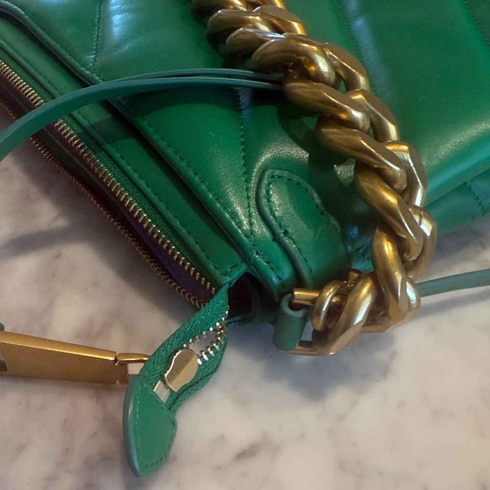 Rebecca Minkoff Green Crossbody Bag with Gold Chain - Picture 12 of 12